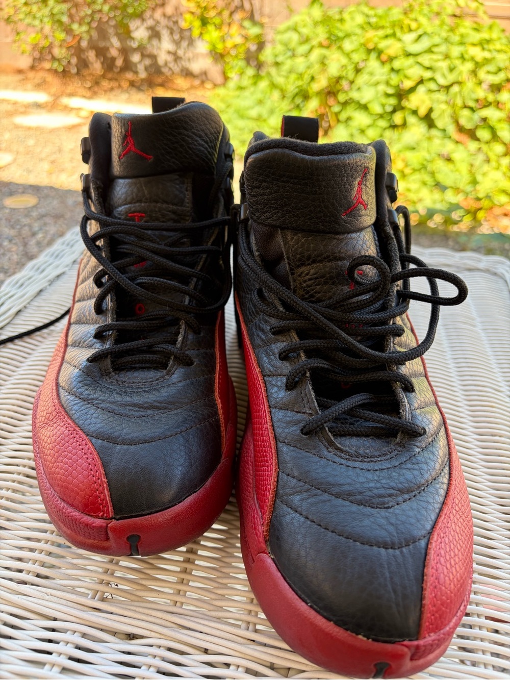 Jordan Men's Black and Red High-Top Sneakers
